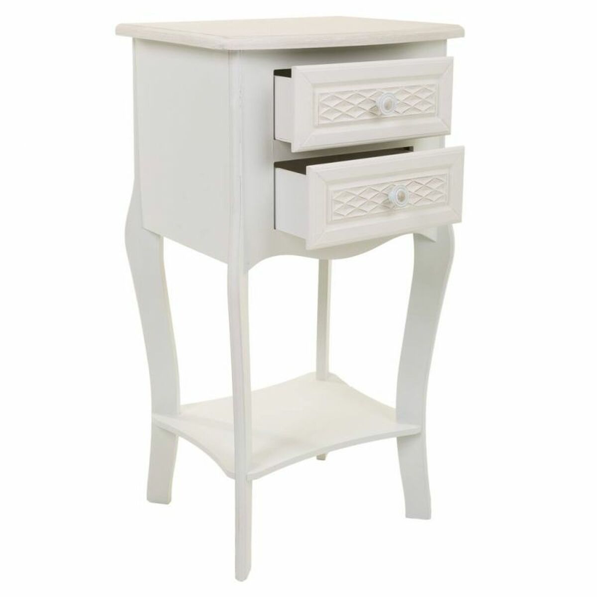 Nattduksbord Alexandra House Living Vit Kräm 31 x 71 x 38 cm - 3