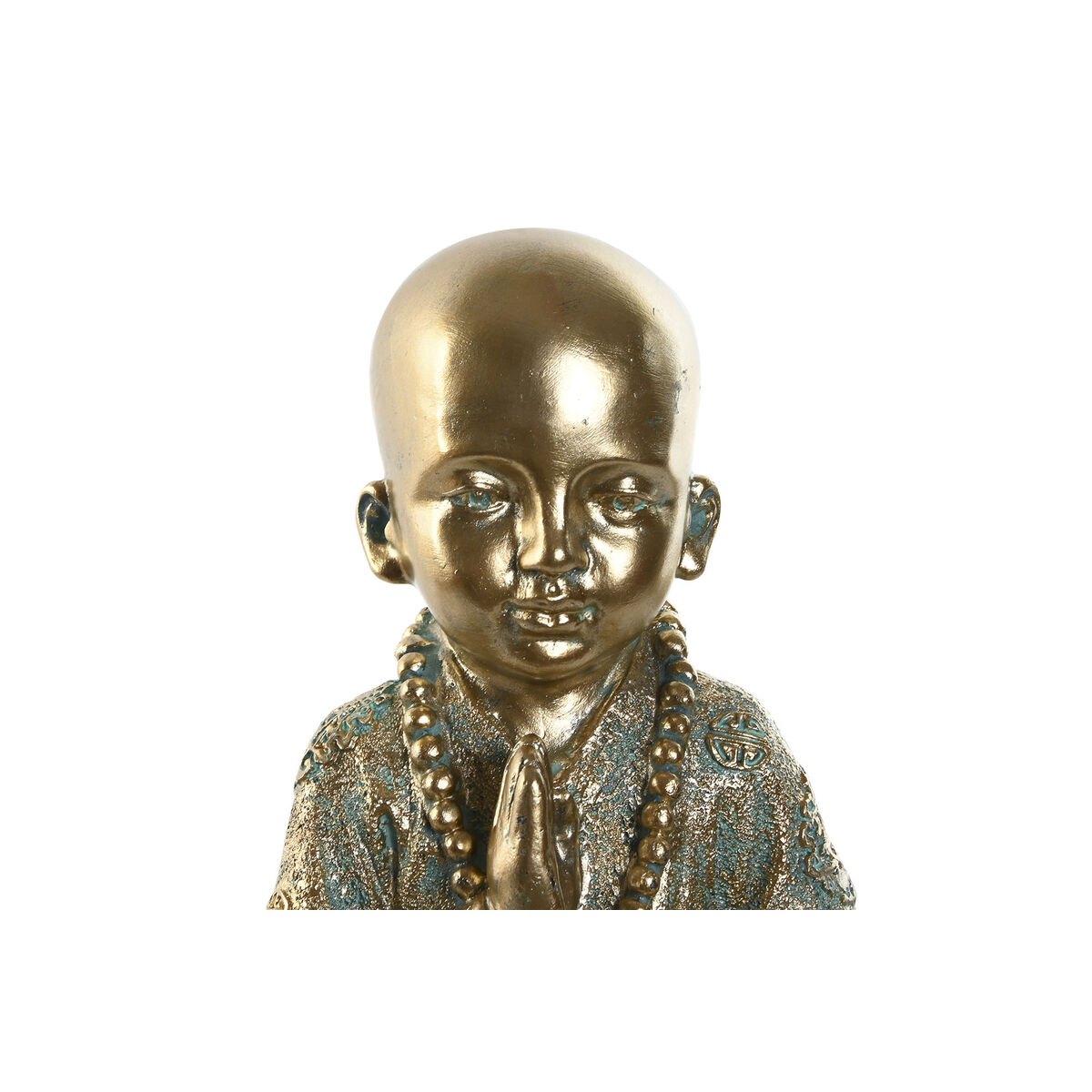 Prydnadsfigur Home ESPRIT Gyllene Munk Orientalisk 17 x 13,6 x 21,8 cm - 3