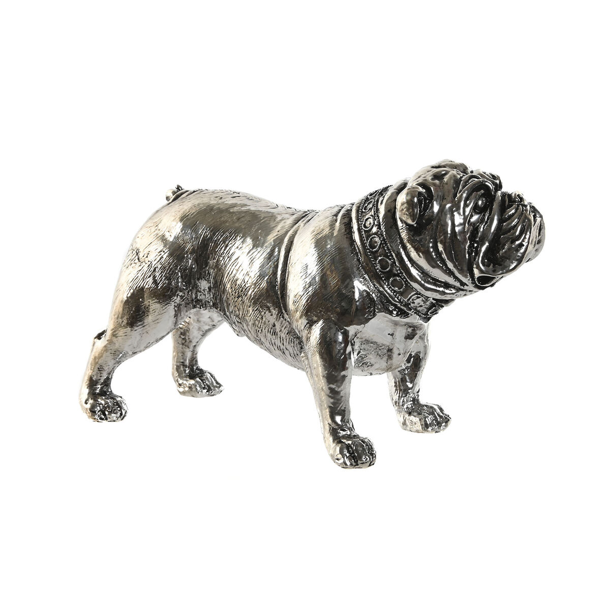 Prydnadsfigur Home ESPRIT Silvrig Hund Loft 28,5 x 11 x 16 cm
