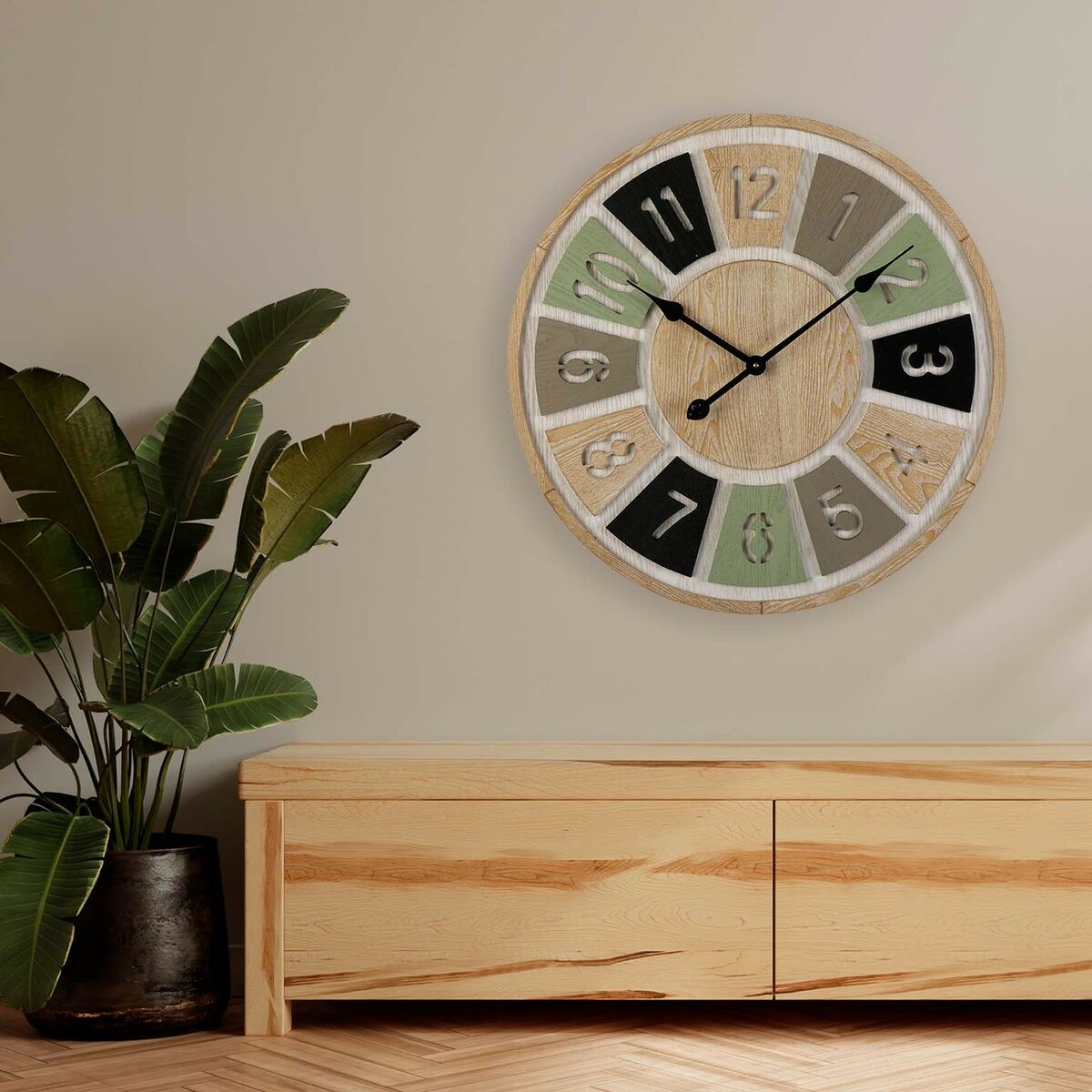 Väggklocka Versa Trä MDF Trä MDF/Glas (4,5 x 60 x 60 cm) - 4