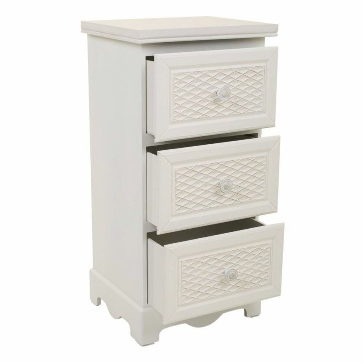 Nattduksbord Alexandra House Living Vit Kräm 26 x 60 x 31 cm - 3