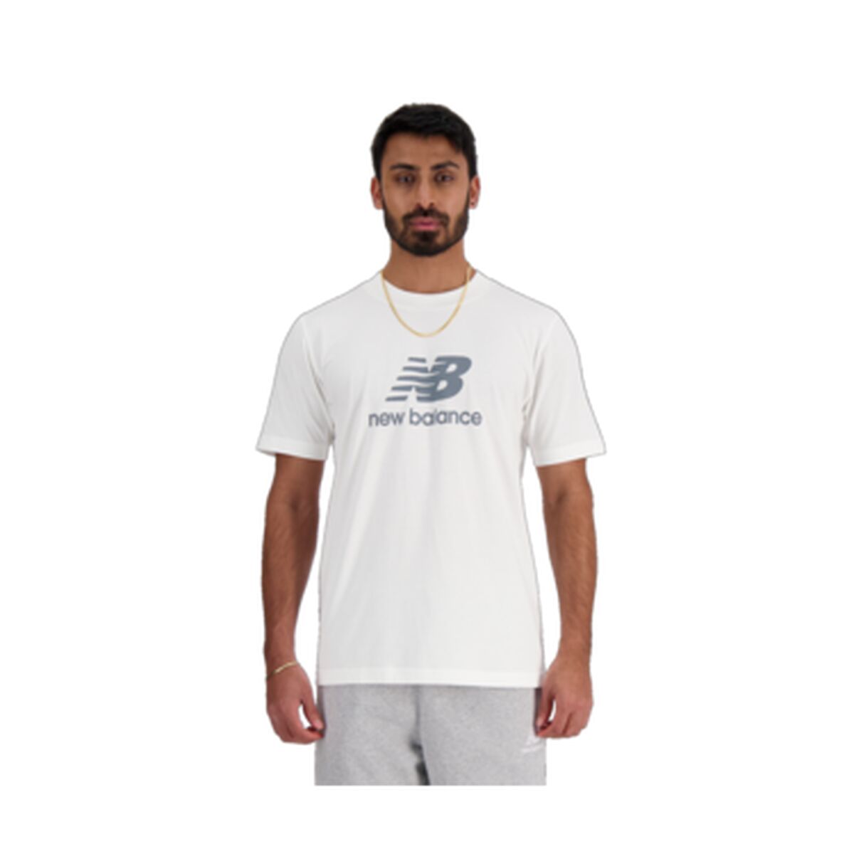 Sporttröja med ärmar New Balance MT41502 WT Vit
