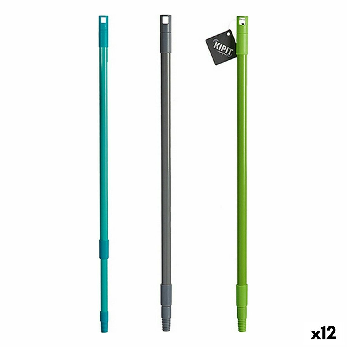 Sopborstskaft Kipit Metall Plast 120 cm 2,5 x 69 x 2,5 cm Utdragbar (12 antal)