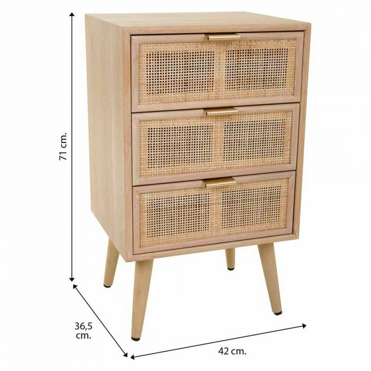 Nattduksbord Alexandra House Living Naturell 71 x 36 x 42 cm - 8