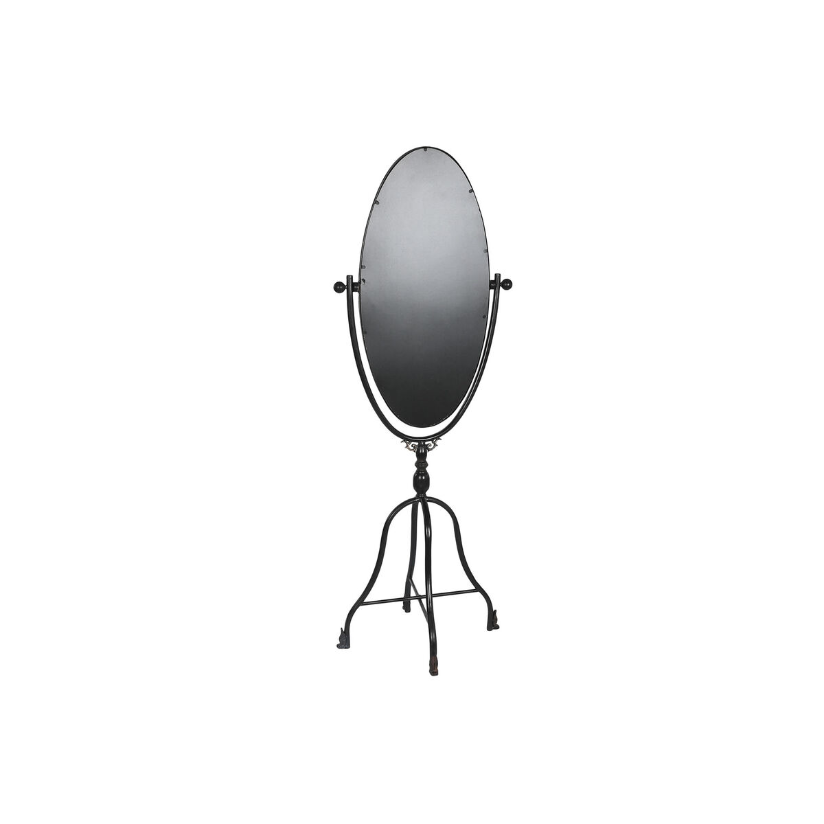 Fristående spegel DKD Home Decor Svart Metall Glas 61 x 62 x 174 cm - 2