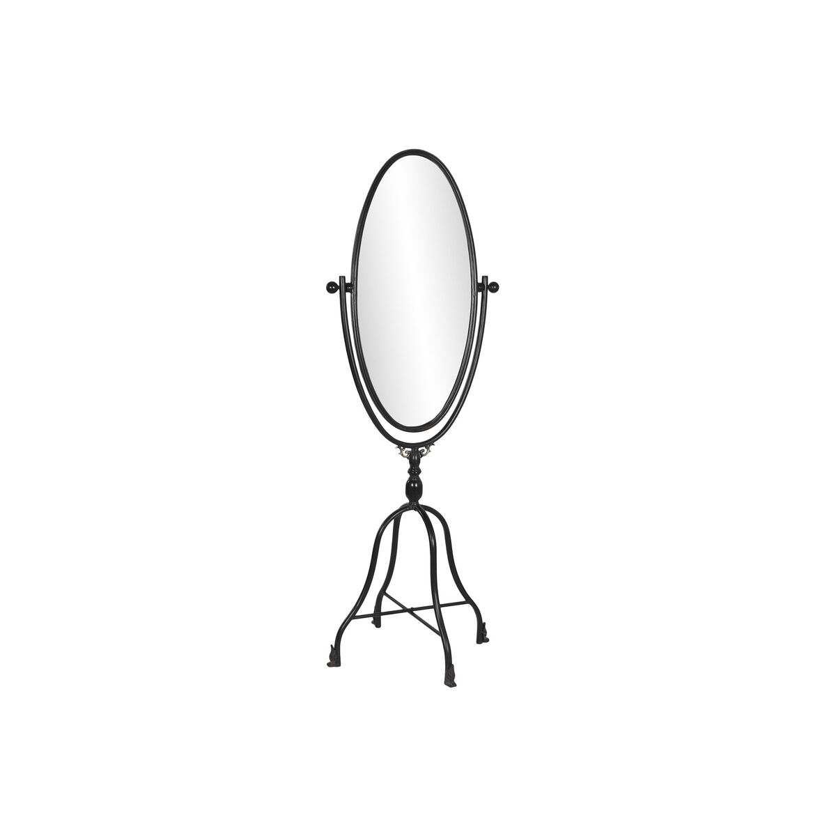 Fristående spegel DKD Home Decor Svart Metall Glas 61 x 62 x 174 cm - 3