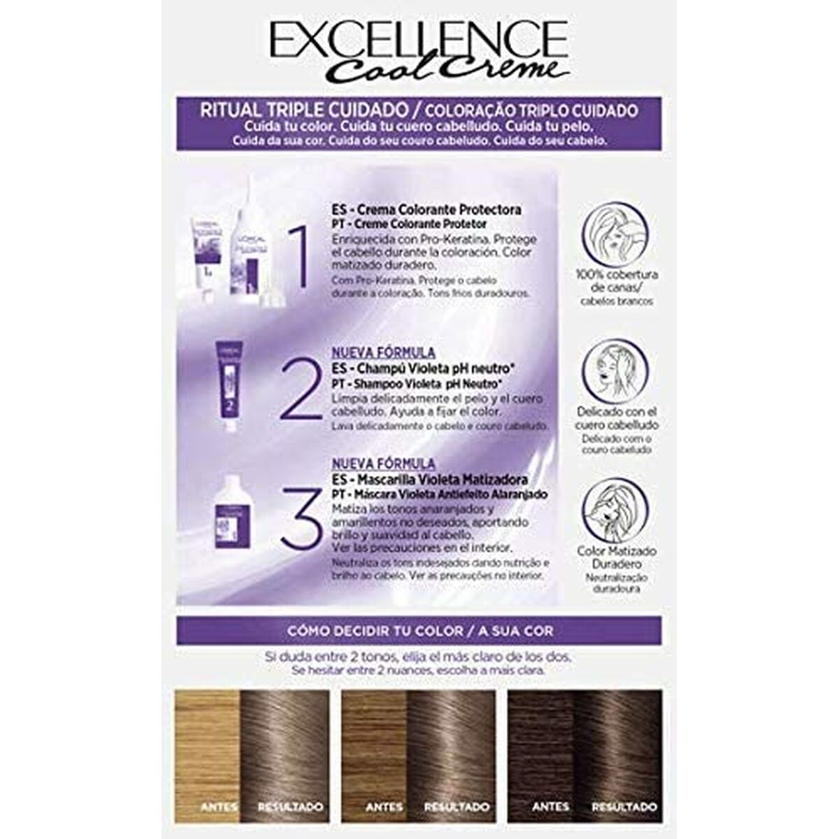 Permanent hårfäg - creme L'Oreal Make Up Excellence Askblond 7,11 Intenzivno Nº 7,11-Rubio Ceniza Intenso 192 ml - 2