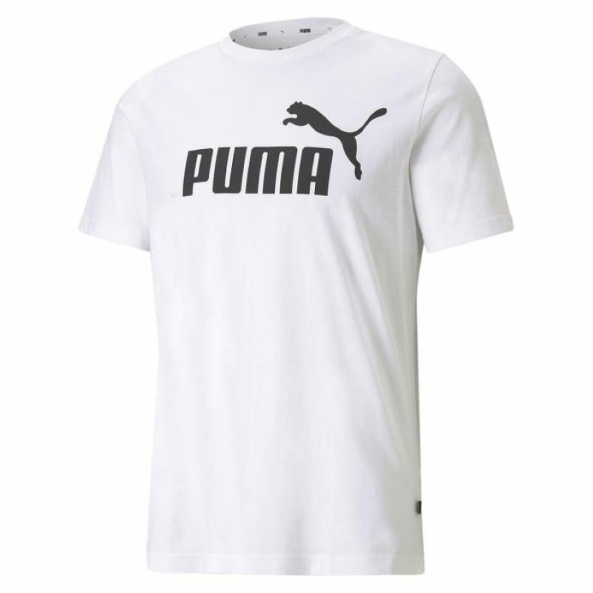 Sporttröja med ärmar Puma ESS LOGO TEE 586666 02 Vit