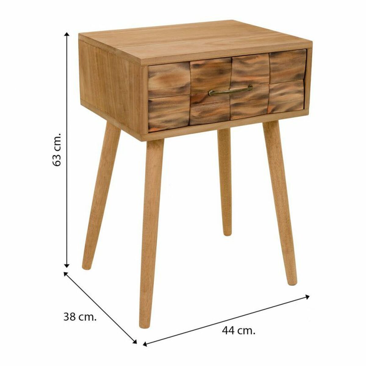 Nattduksbord Alexandra House Living Naturell 63 x 38 x 44 cm - 7