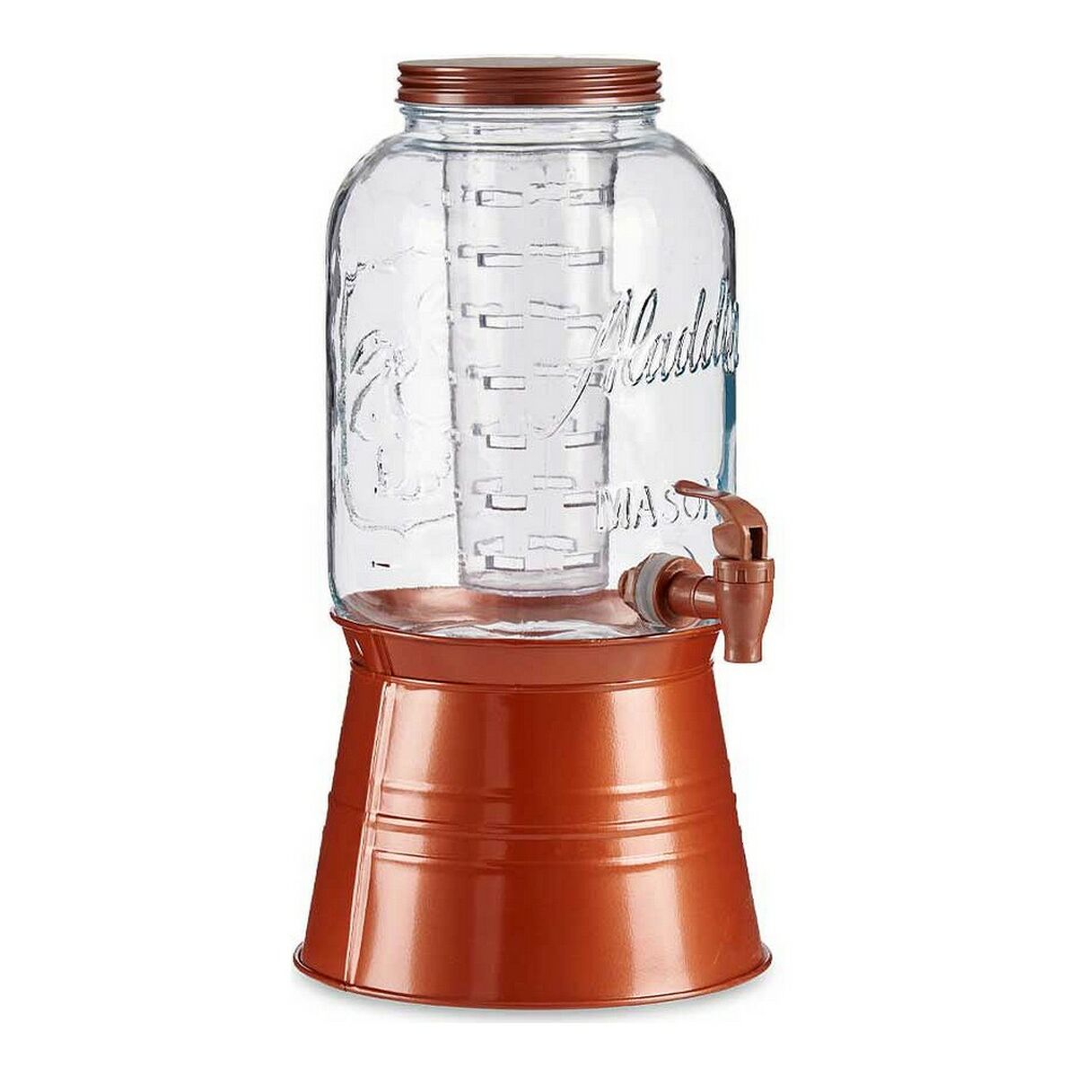 Genomskinlig glaskaraff Koppar Med stöd Glas Metall Transparent Plast 3,8 L