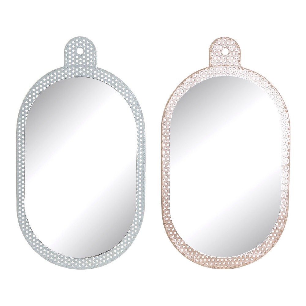Väggspegel DKD Home Decor Vit Rosa 22 x 1,5 x 40 cm (2 antal) - 2