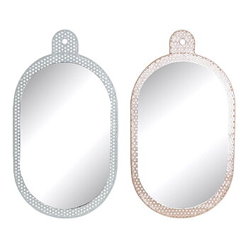 Väggspegel DKD Home Decor Vit Rosa 22 x 1,5 x 40 cm (2 antal)