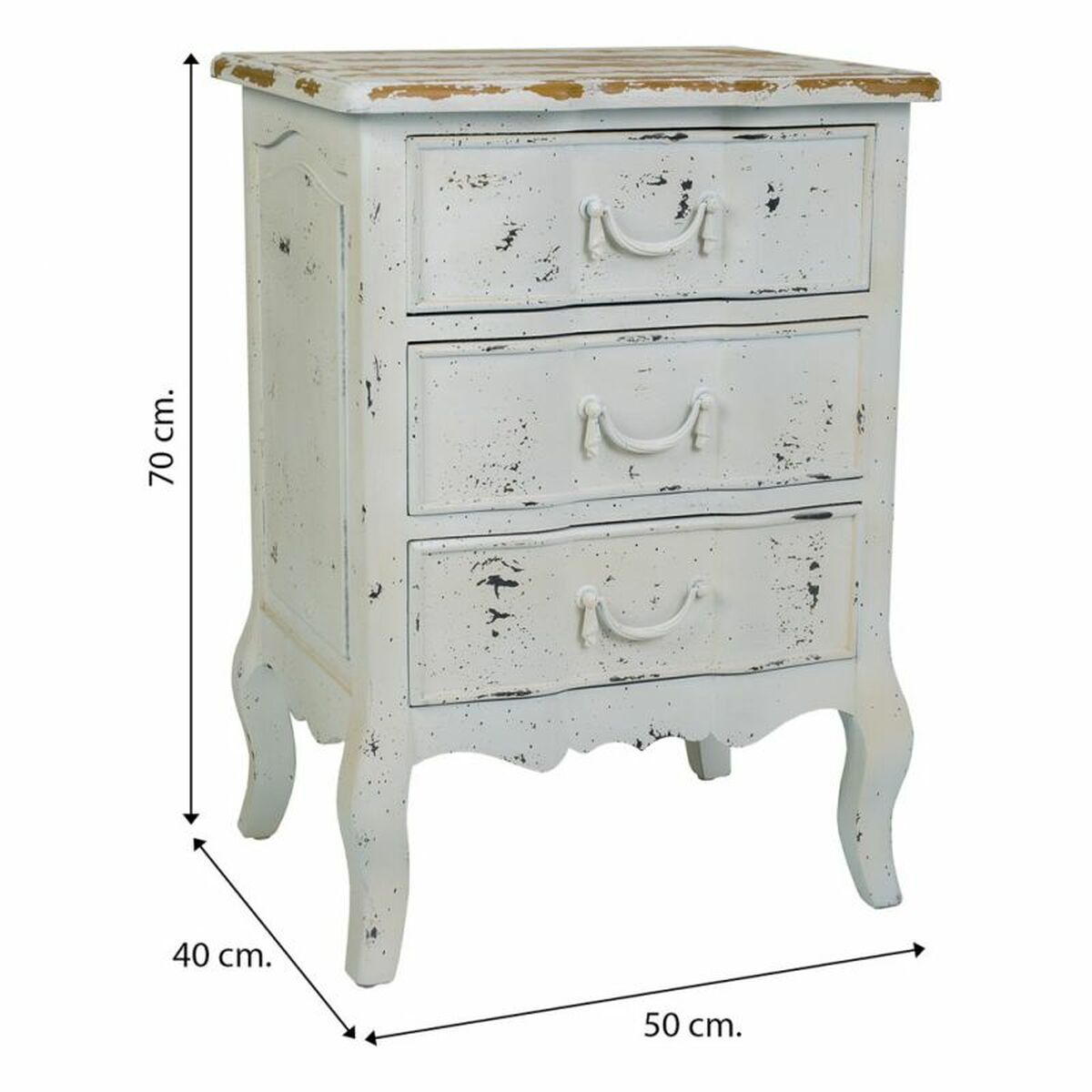 Nattduksbord Alexandra House Living Vit 40 x 70 x 50 cm - 8