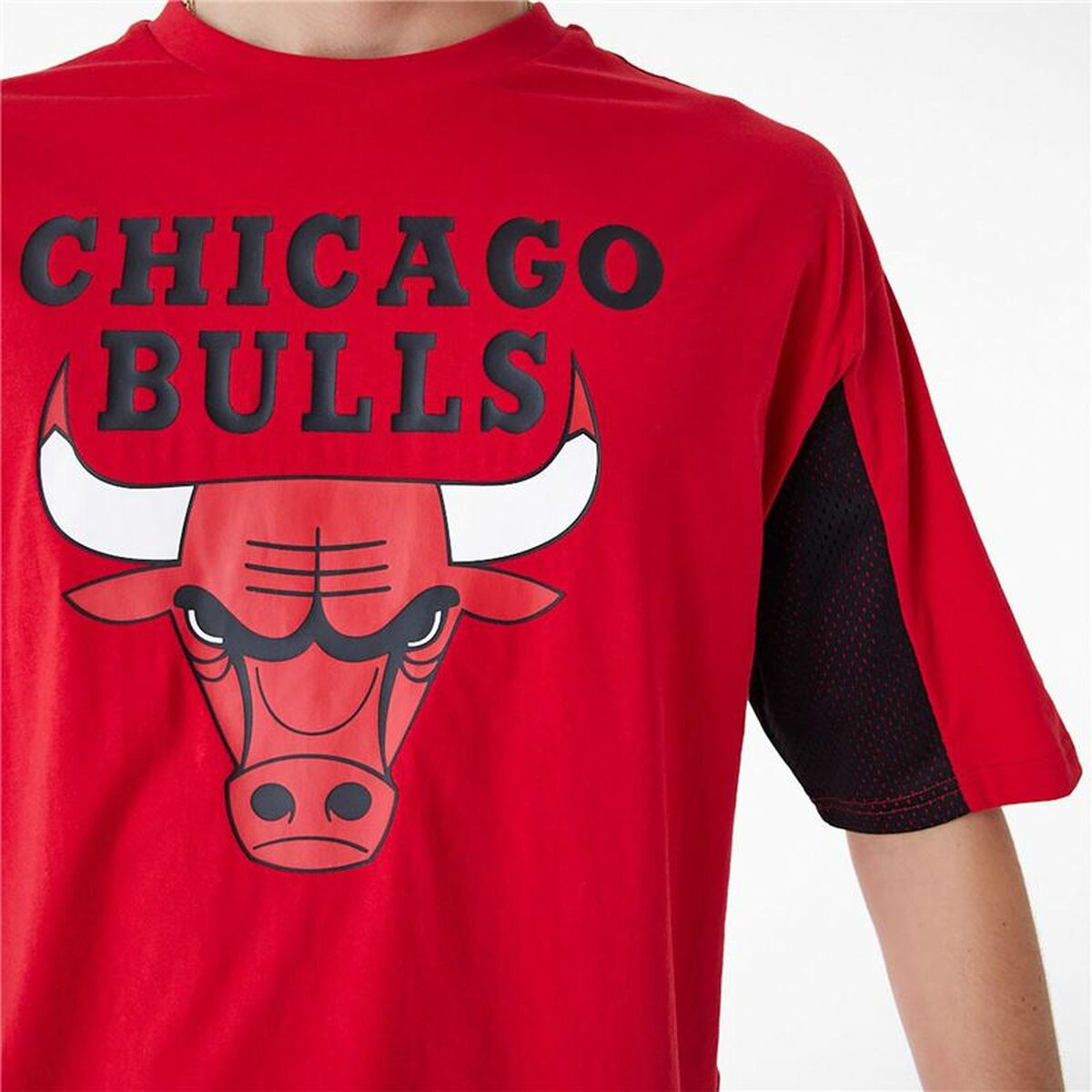 T-shirt med kortärm Herr New Era NBA MESH PANEL OS TEE CHIBU 60435481  Röd (M) - 5