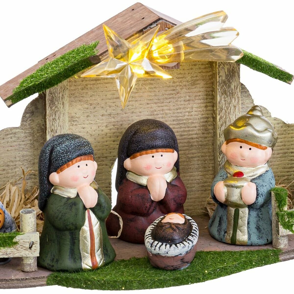 Julkrubba-set Multicolour Keramik Trä MDF 33 x 10,5 x 17 cm (7 Delar) - 2