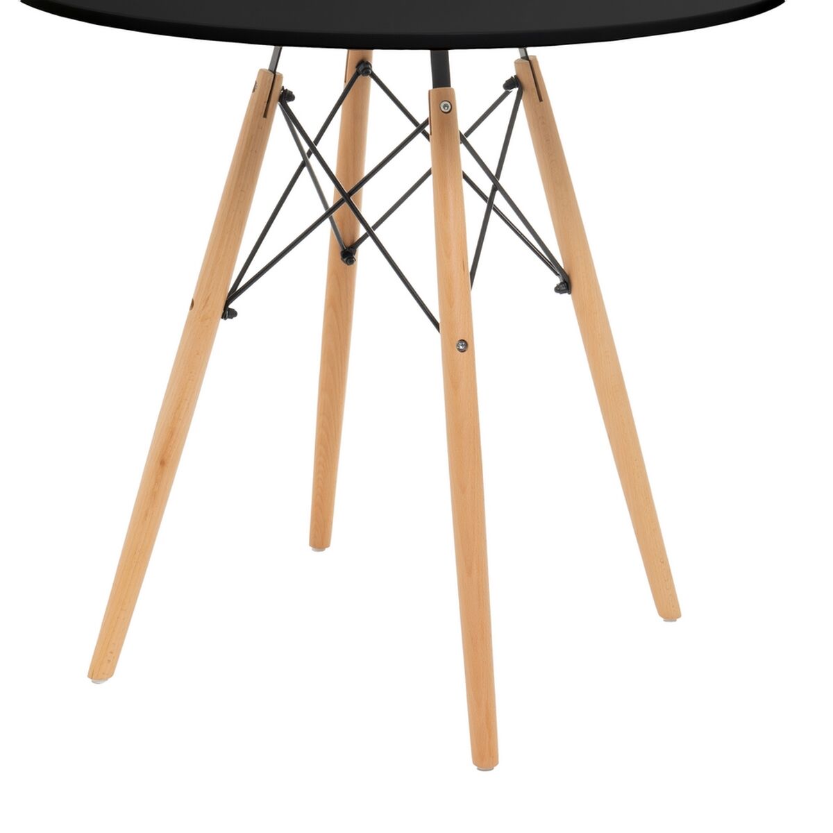 Bord Svart Naturell 80 x 80 x 75 cm - 5