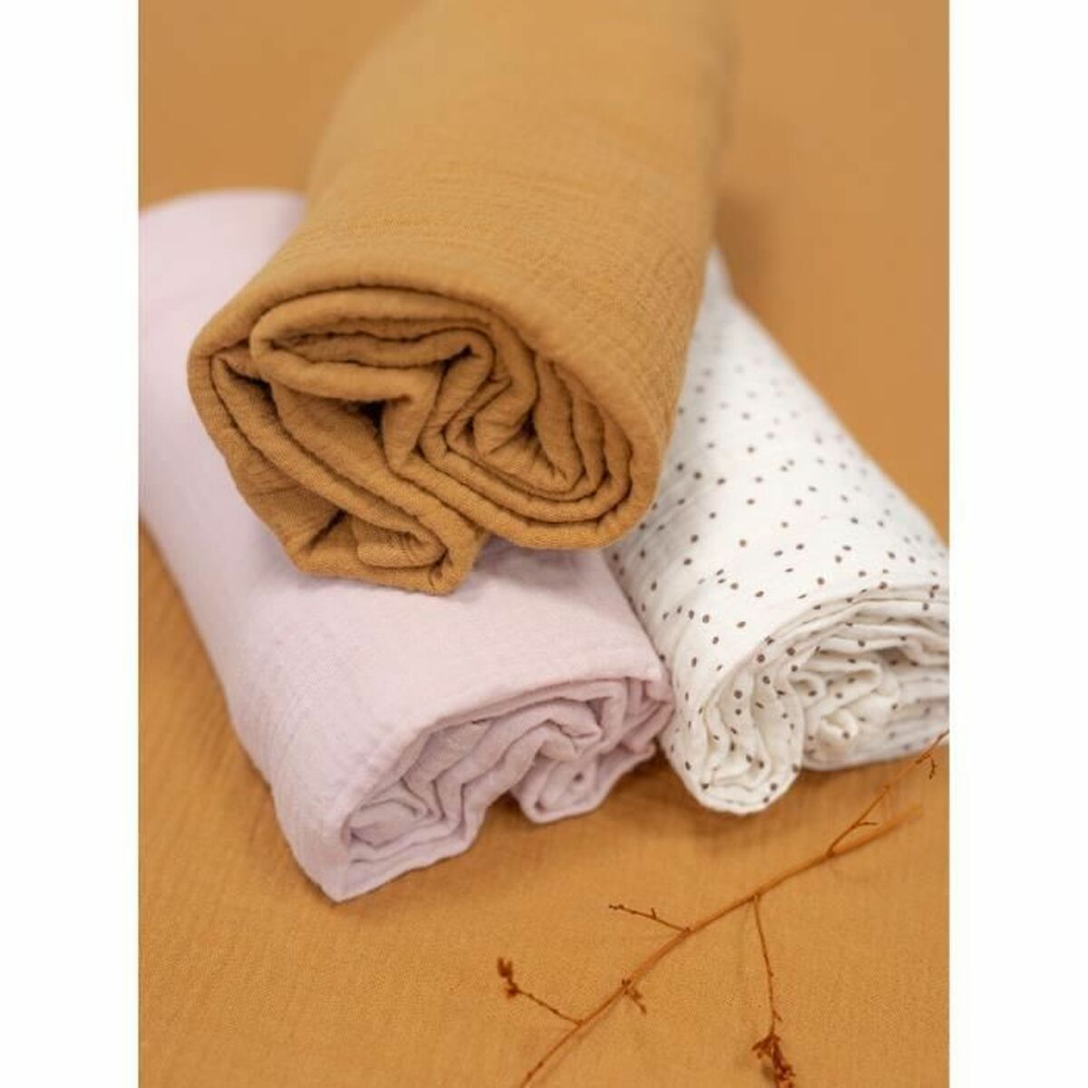 Muslin Domiva Karamellfärgat 100 x 100 cm - 4
