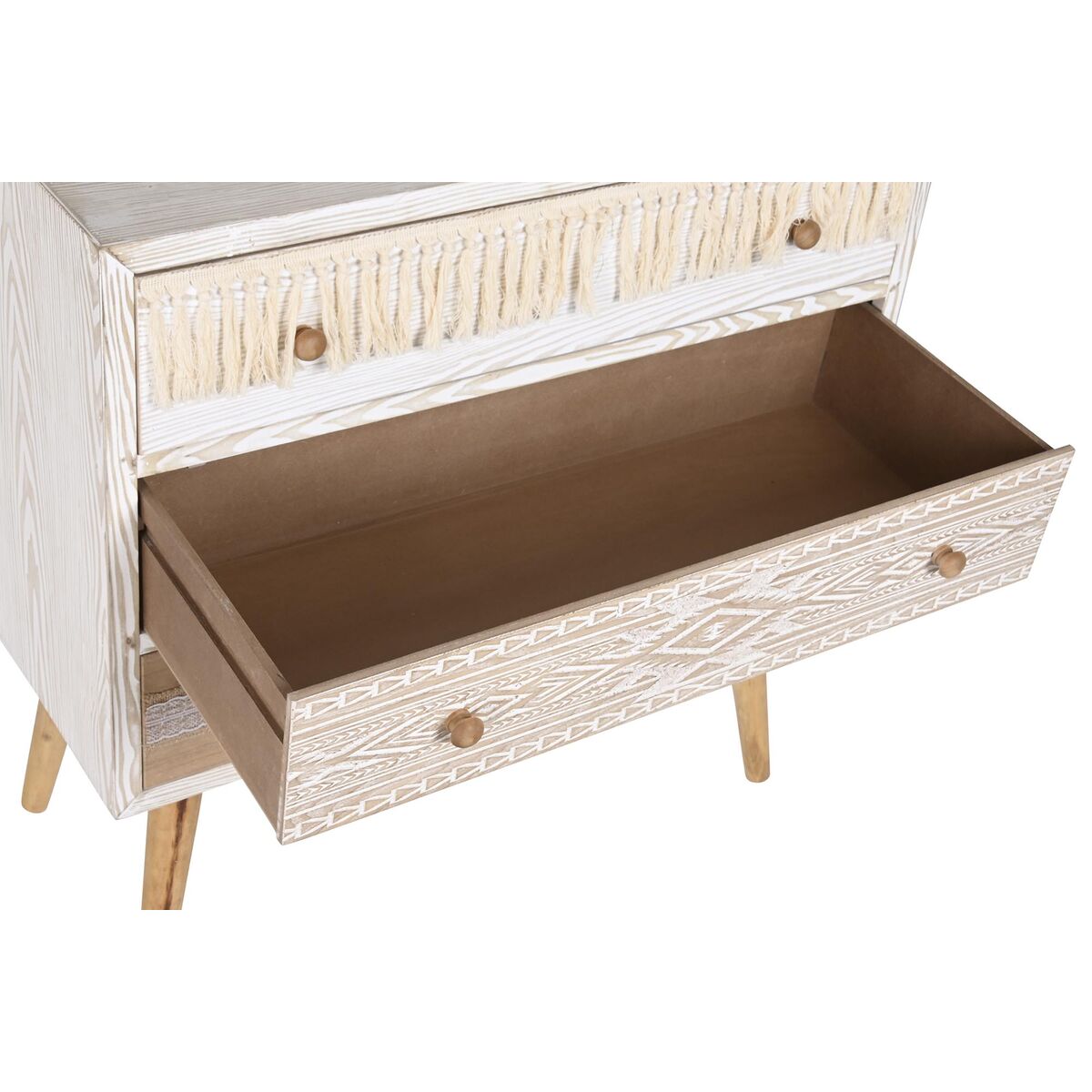 Kommod DKD Home Decor Gran Naturell Bomull Vit (80 x 35 x 80 cm) - 4