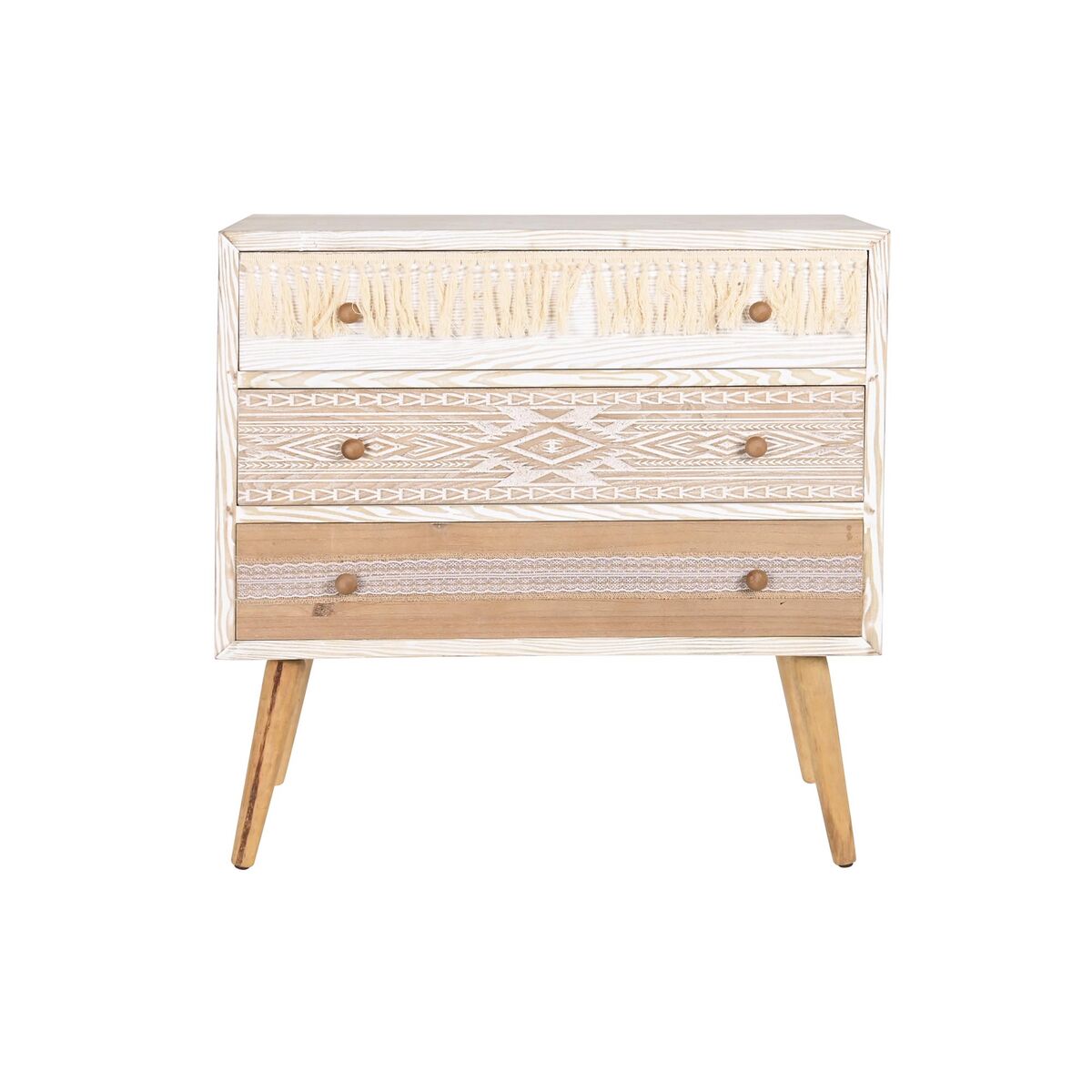 Kommod DKD Home Decor Gran Naturell Bomull Vit (80 x 35 x 80 cm) - 3