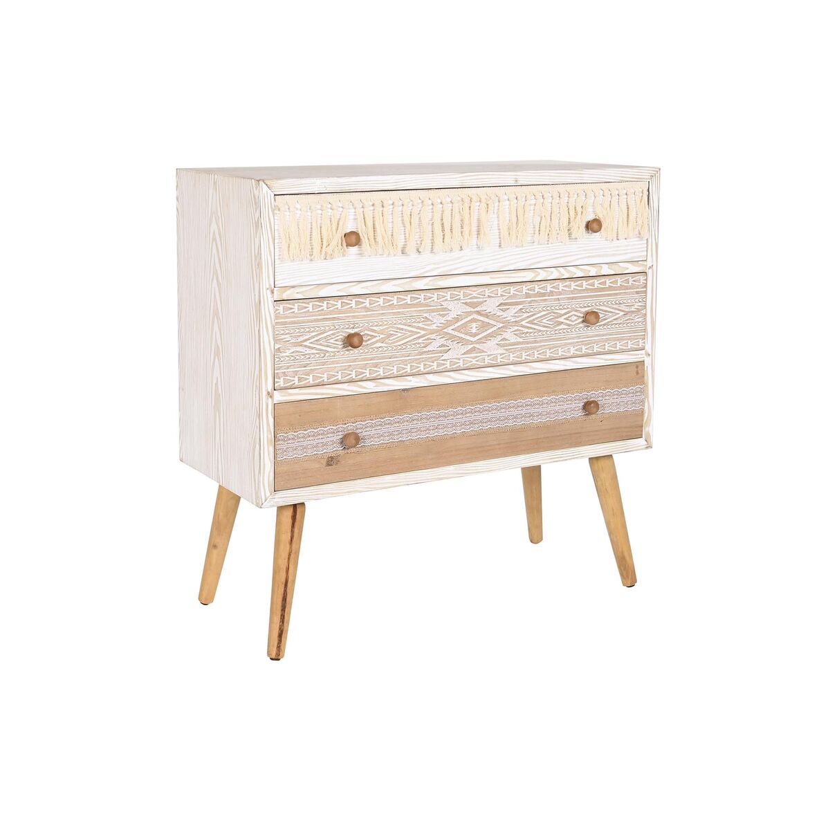 Kommod DKD Home Decor Gran Naturell Bomull Vit (80 x 35 x 80 cm) - 8
