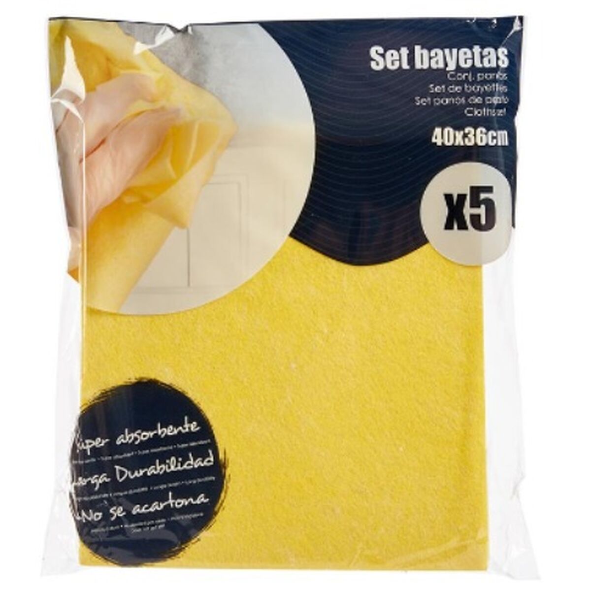 Rengöringstrasor Gul 18 x 2,5 x 20 cm Mjukt (12 antal) - 4