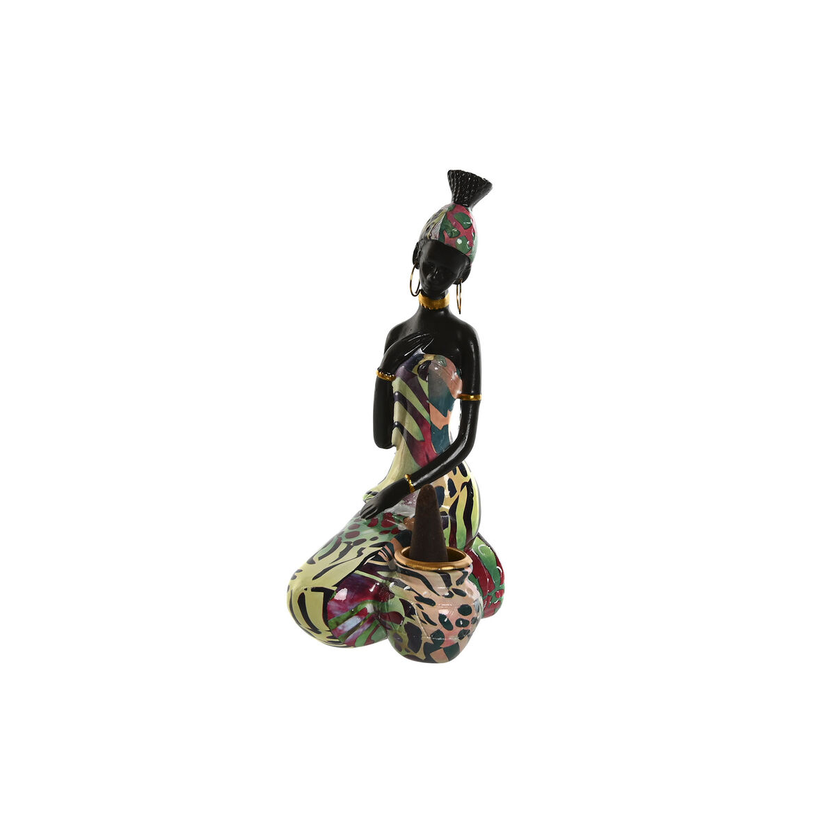 Prydnadsfigur Home ESPRIT Multicolour Afrikanska 9 x 7 x 16,5 cm (2 antal) - 2