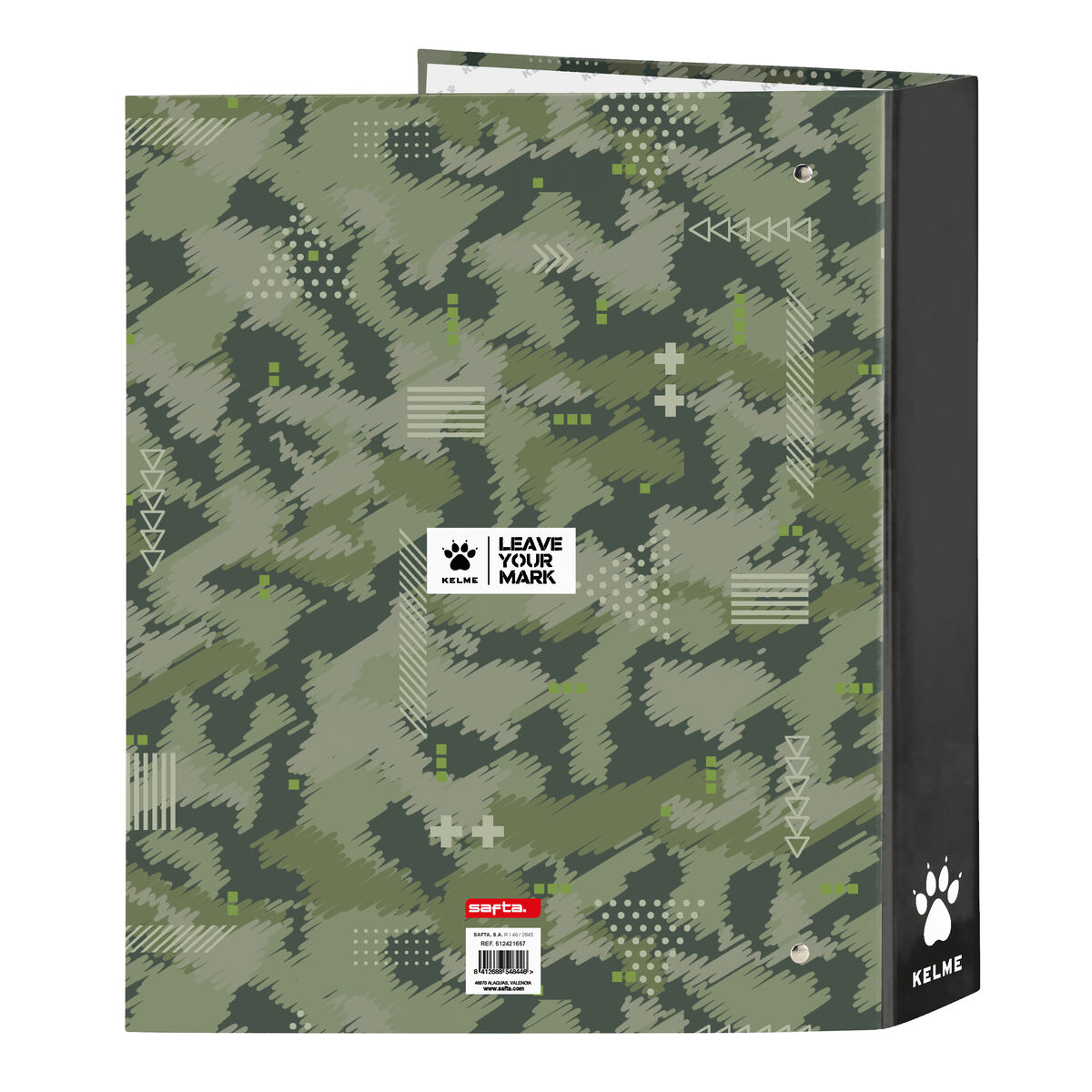 Ringpärm Kelme Travel Svart Grön A4 27 x 33 x 6 cm - 2