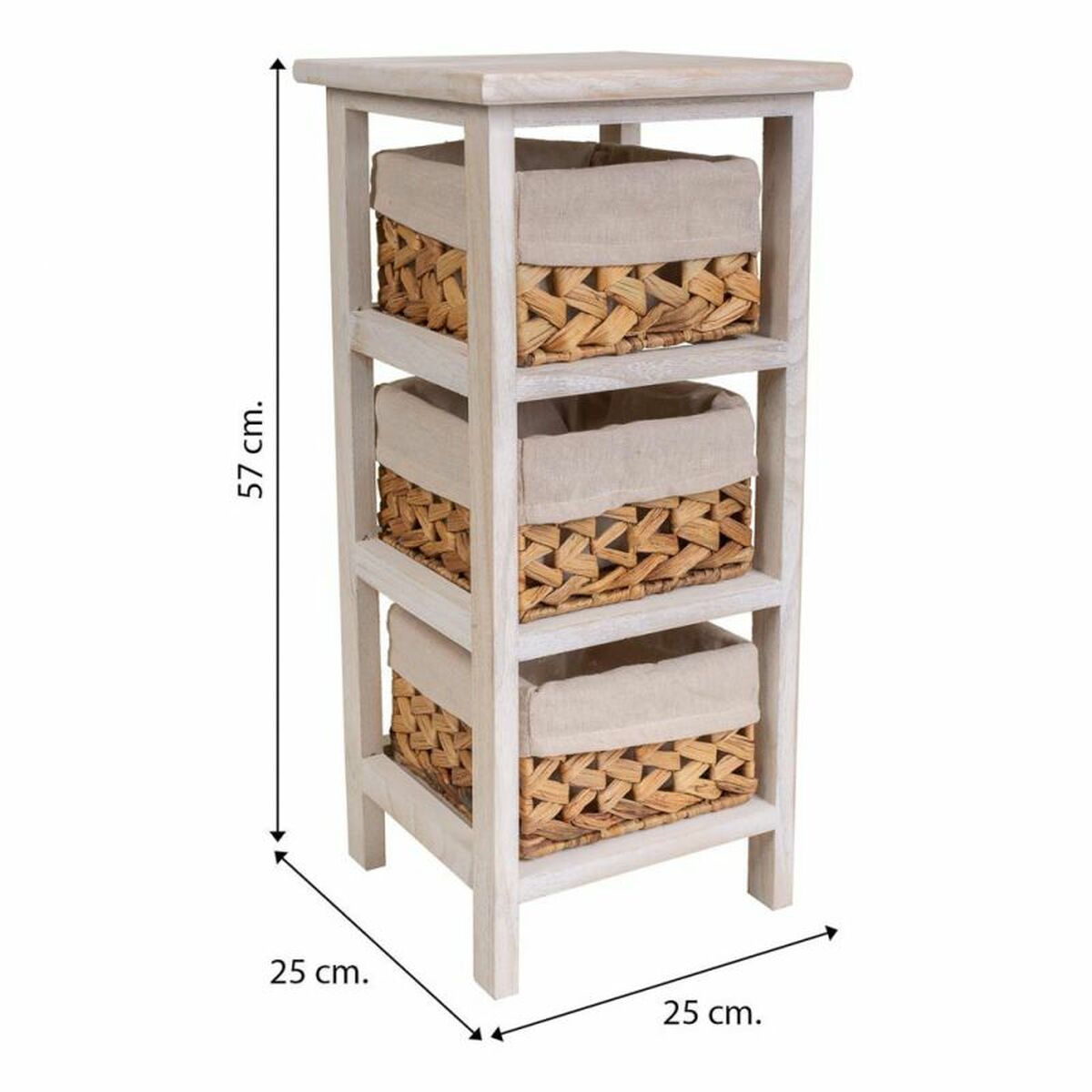 Nattduksbord Alexandra House Living Vit 25 x 57 x 25 cm - 7