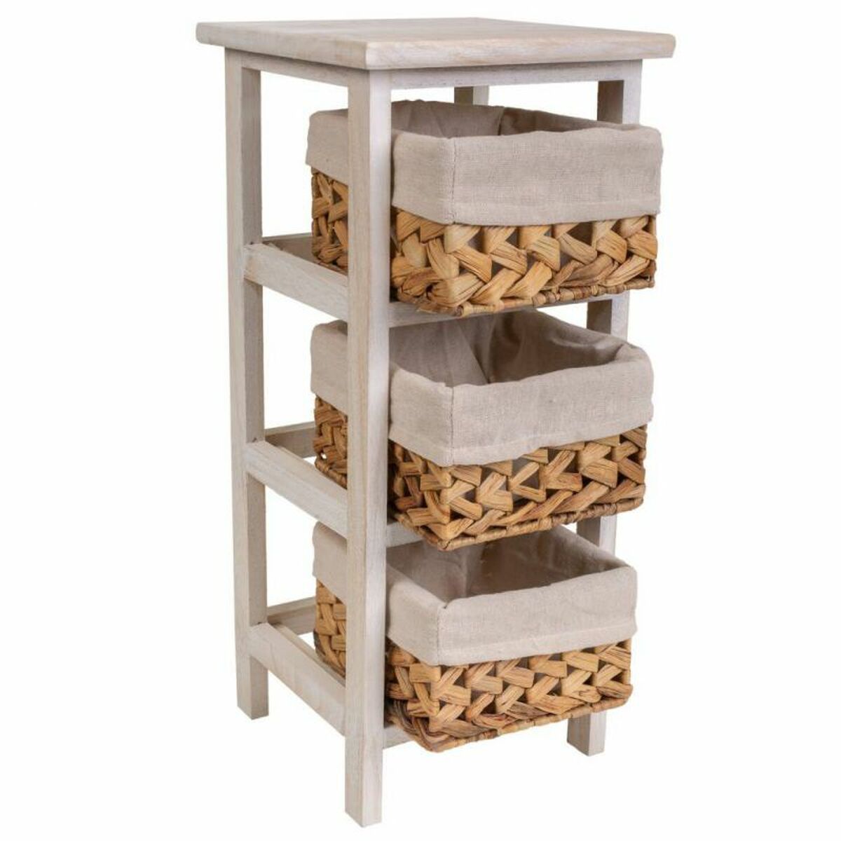 Nattduksbord Alexandra House Living Vit 25 x 57 x 25 cm - 3