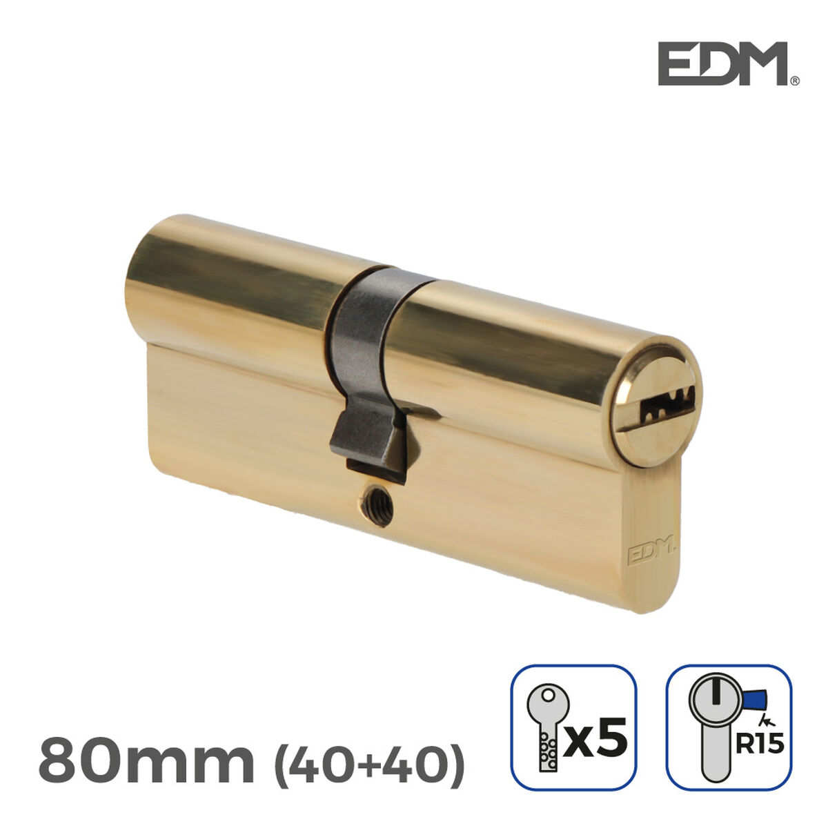 Cylinder EDM 85170 r15 Gyllene Mässing Långt kamlås Europeisk