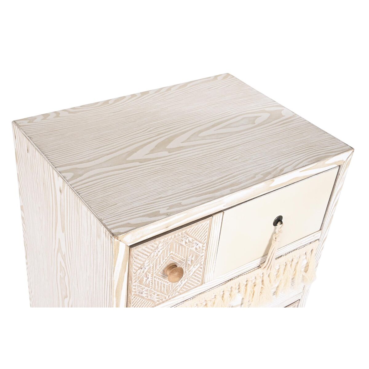 Byrå DKD Home Decor Gran Naturell Bomull Vit (48 x 35 x 89 cm) - 10
