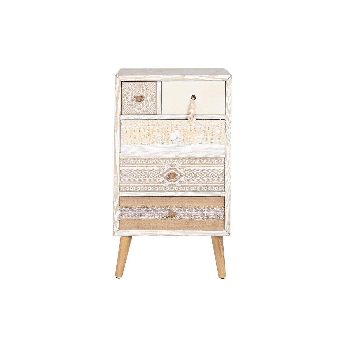 Byrå DKD Home Decor Gran Naturell Bomull Vit (48 x 35 x 89 cm) - 7