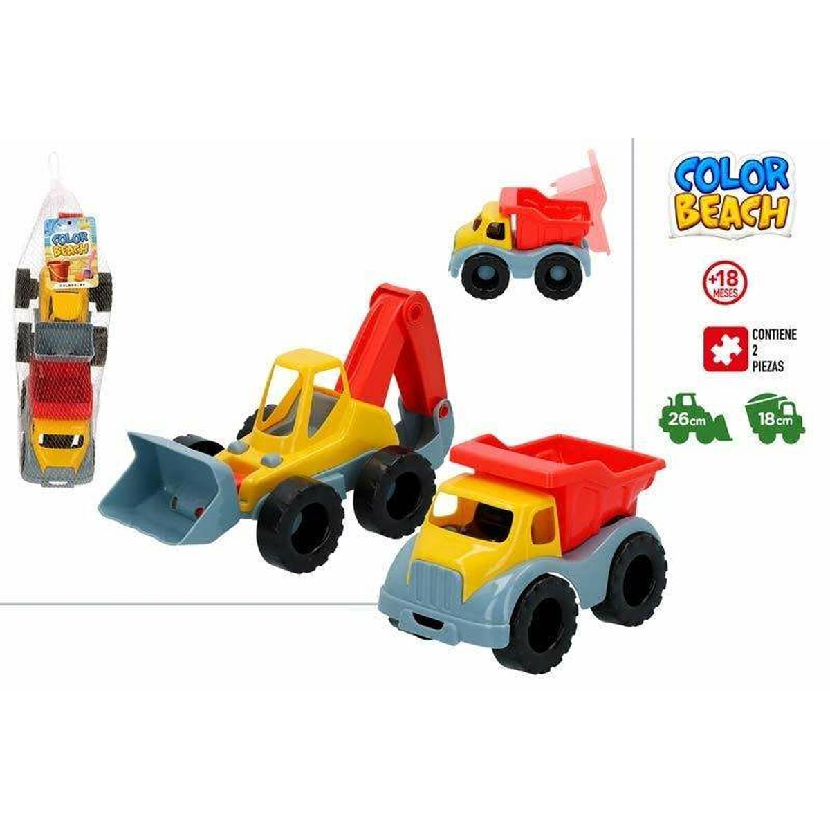 Strandleksaker set Colorbaby 26 cm Grävmaskin Lastbil 2 Delar - 3