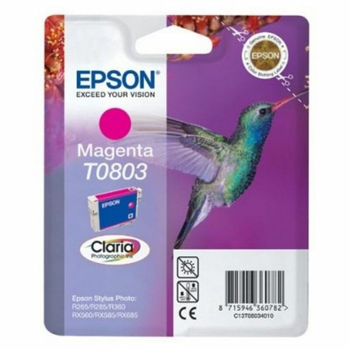 Original Bläckpatron Epson Cartucho T0803 magenta Stylus Photo R360 Magenta - 3