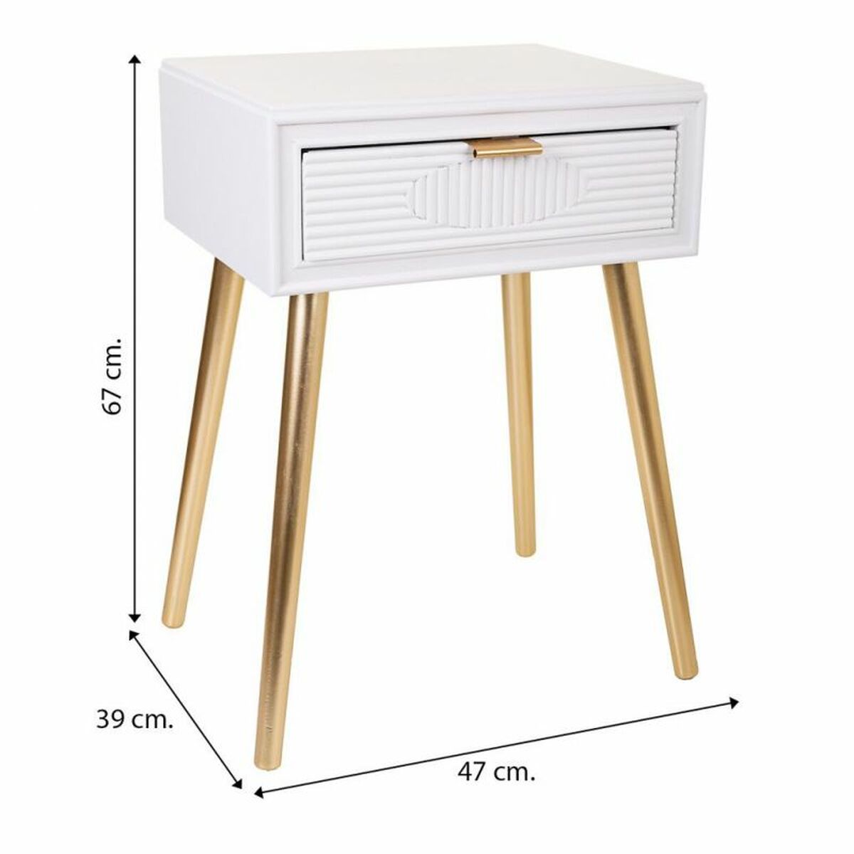 Nattduksbord Alexandra House Living Gyllene 39 x 67 x 47 cm - 8