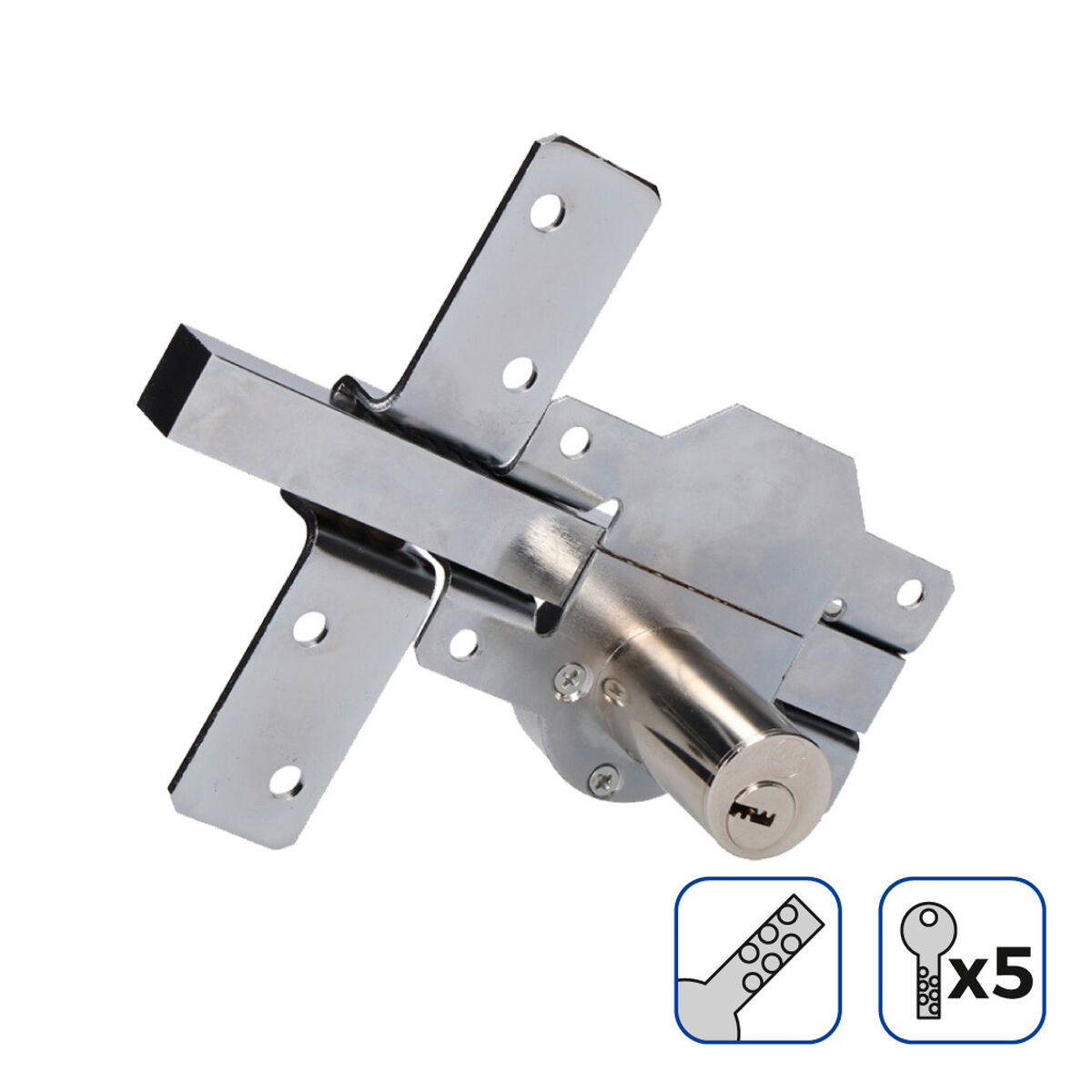 Säkerhetslås EDM 85191 ickel 83 x 170 mm Ø26 mm - 4
