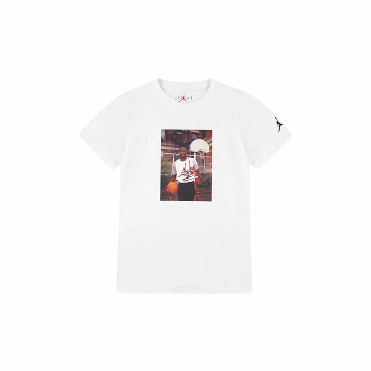 T-shirt med kortärm Barn Jordan Jdb Mj Brand Photo Ss Crew Vit
