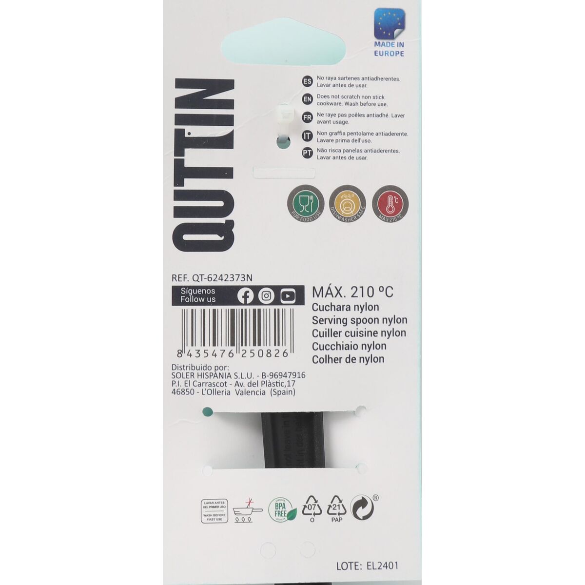Slev Quttin   Nylon Svart 29 x 6 cm (24 antal) - 5