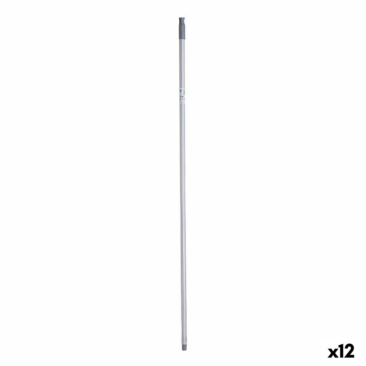 Sopborstskaft Grå Metall 2,3 x 130 x 2,3 cm Ränder (12 antal)