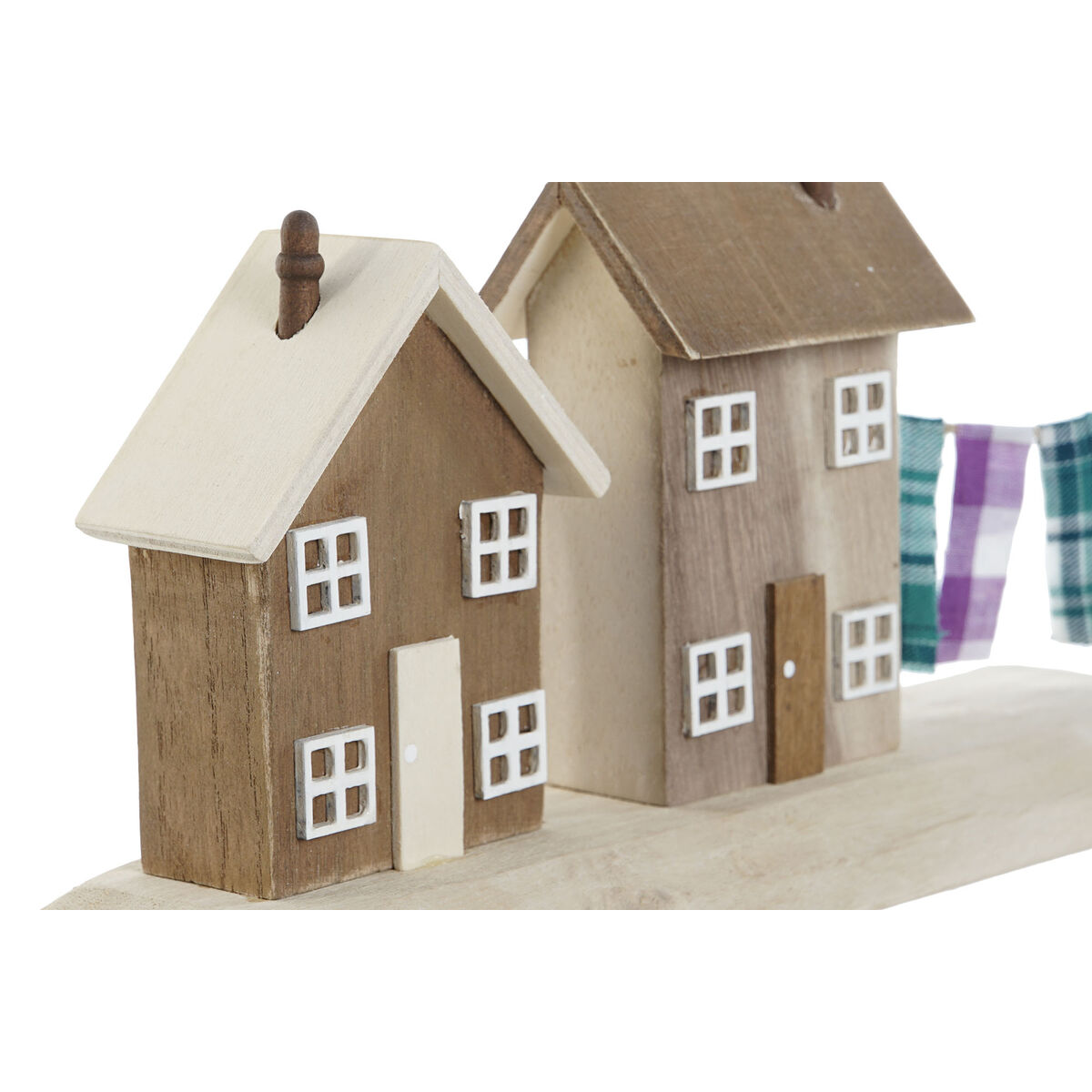 Prydnadsfigur Home ESPRIT Blå Röd Multicolour Hus 25,5 x 9 x 13,5 cm (2 antal) - 4