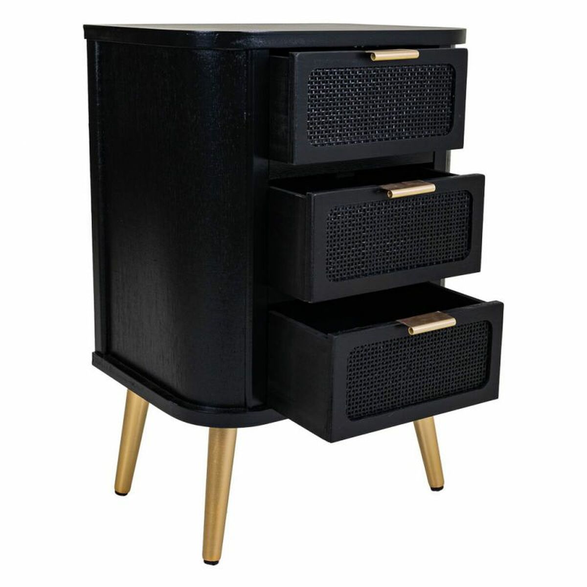 Nattduksbord Alexandra House Living Svart Gyllene 35 x 72 x 50 cm - 4