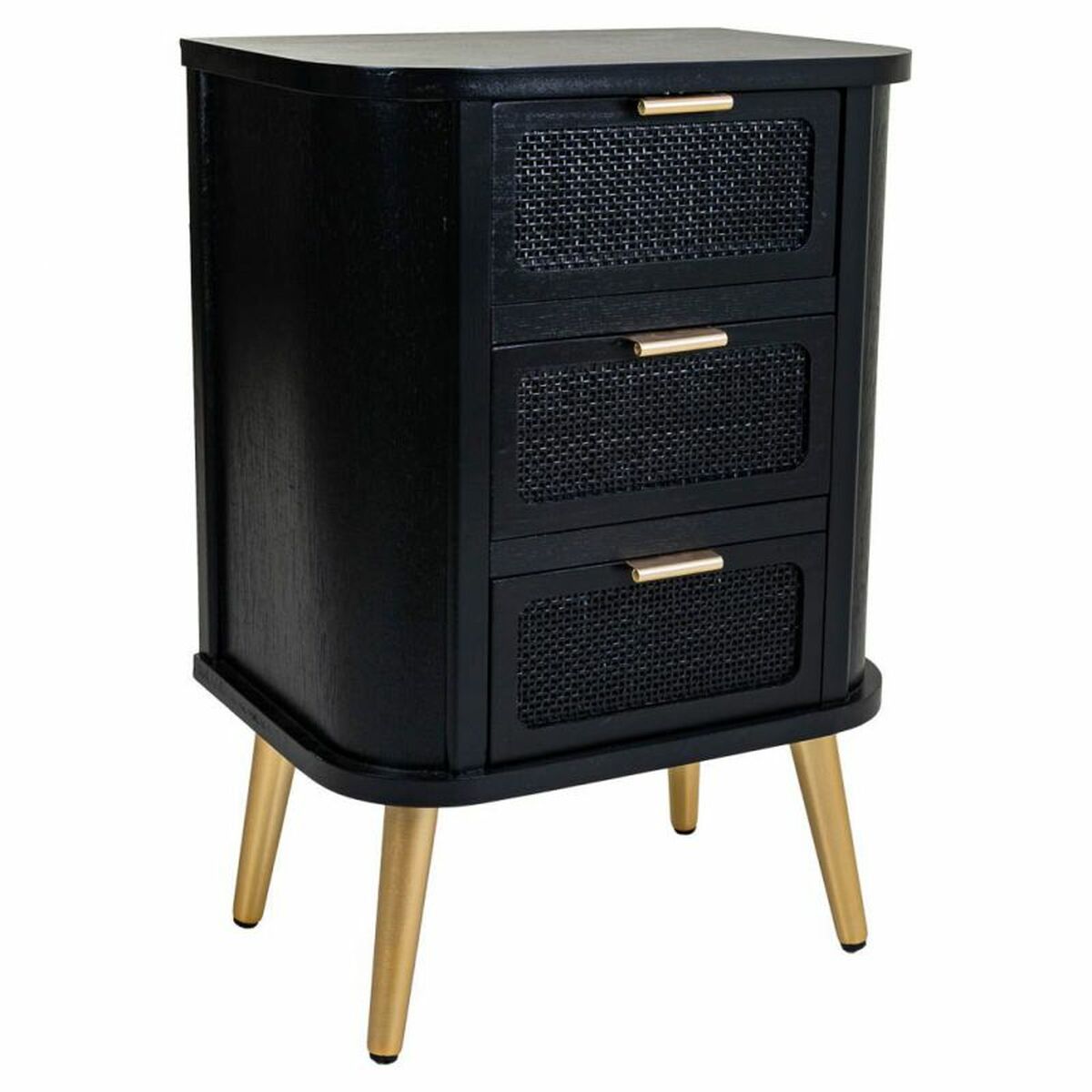 Nattduksbord Alexandra House Living Svart Gyllene 35 x 72 x 50 cm