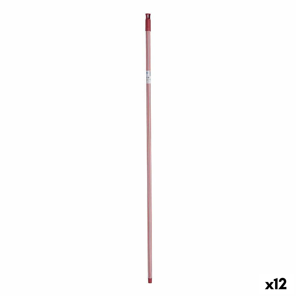 Sopborstskaft Röd Metall 2,3 x 130 x 2,3 cm Ränder (12 antal) - 3