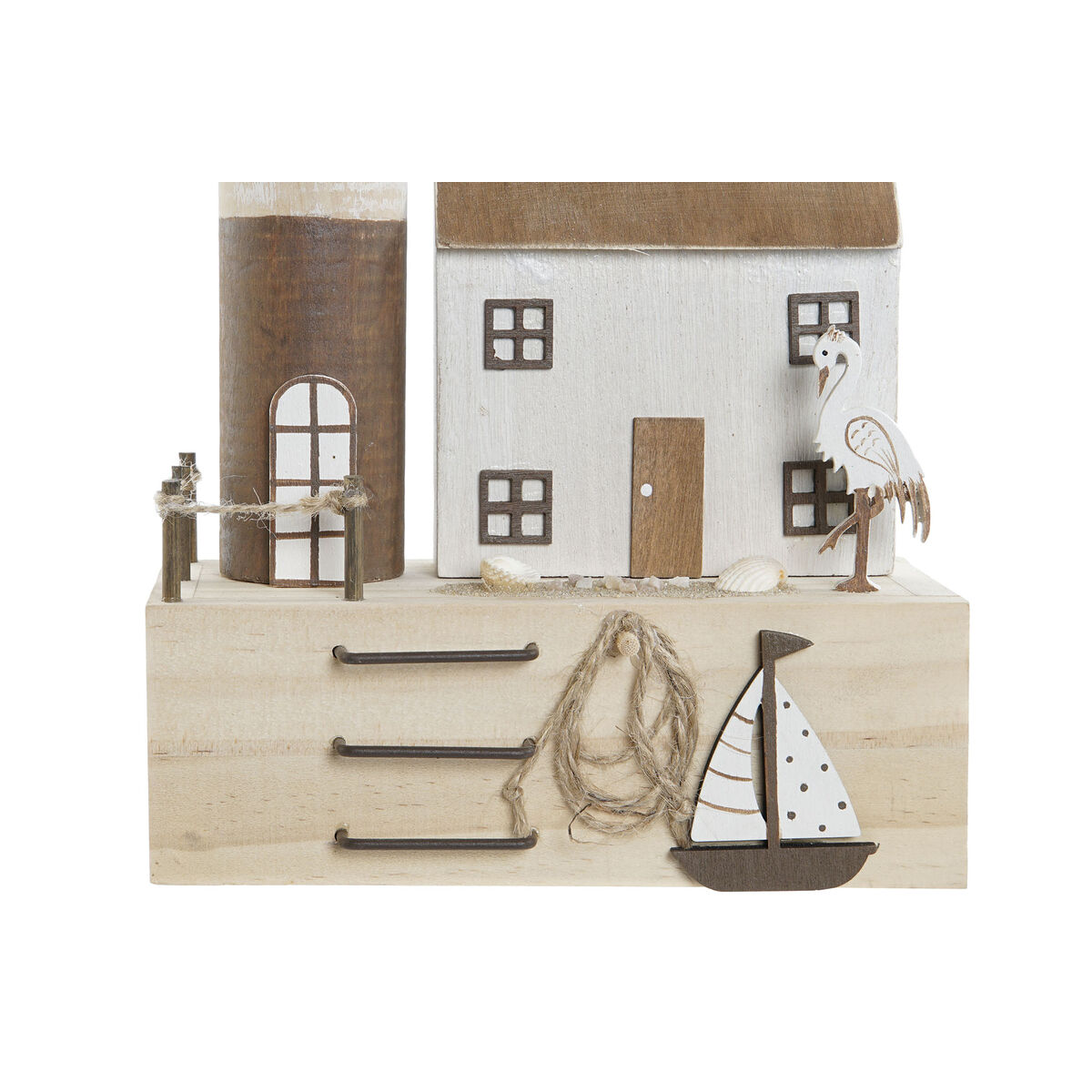 Prydnadsfigur Home ESPRIT Blå Röd Multicolour 17 x 8,5 x 30 cm (2 antal) - 2