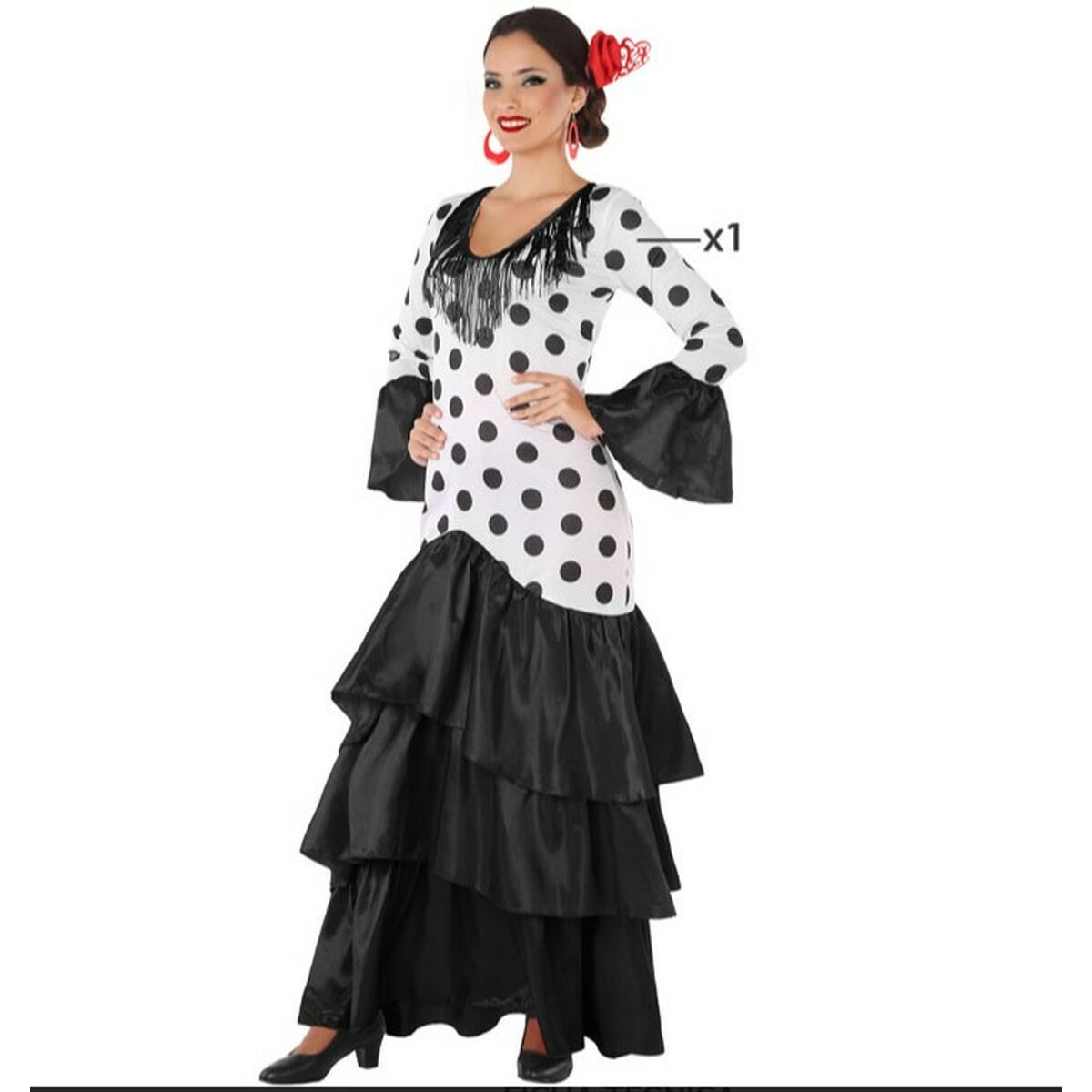 Maskeraddräkt vuxna Svart Flamencodansare Spanien - 11