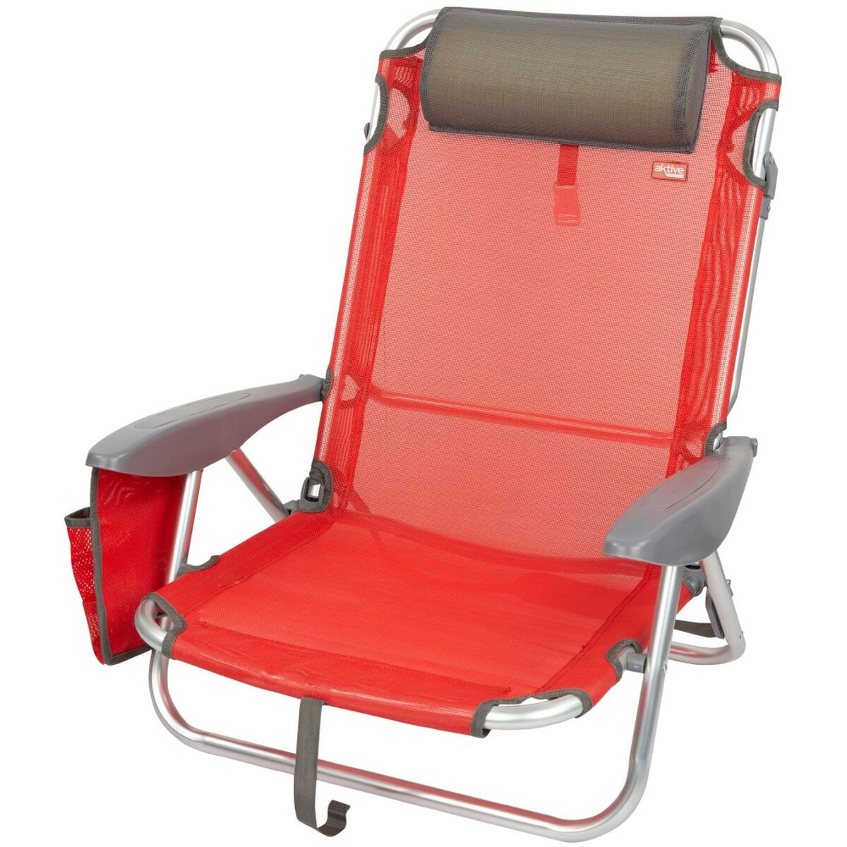 Fällbar stol med nackstöd Aktive Menorca Röd 51 x 76 x 45 cm (2 antal) - 2