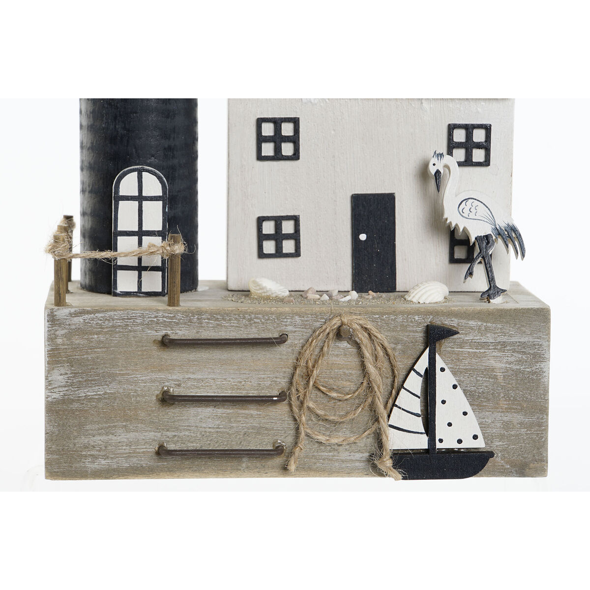 Prydnadsfigur Home ESPRIT Blå Marinblå 17 x 8,5 x 30 cm (2 antal) - 2