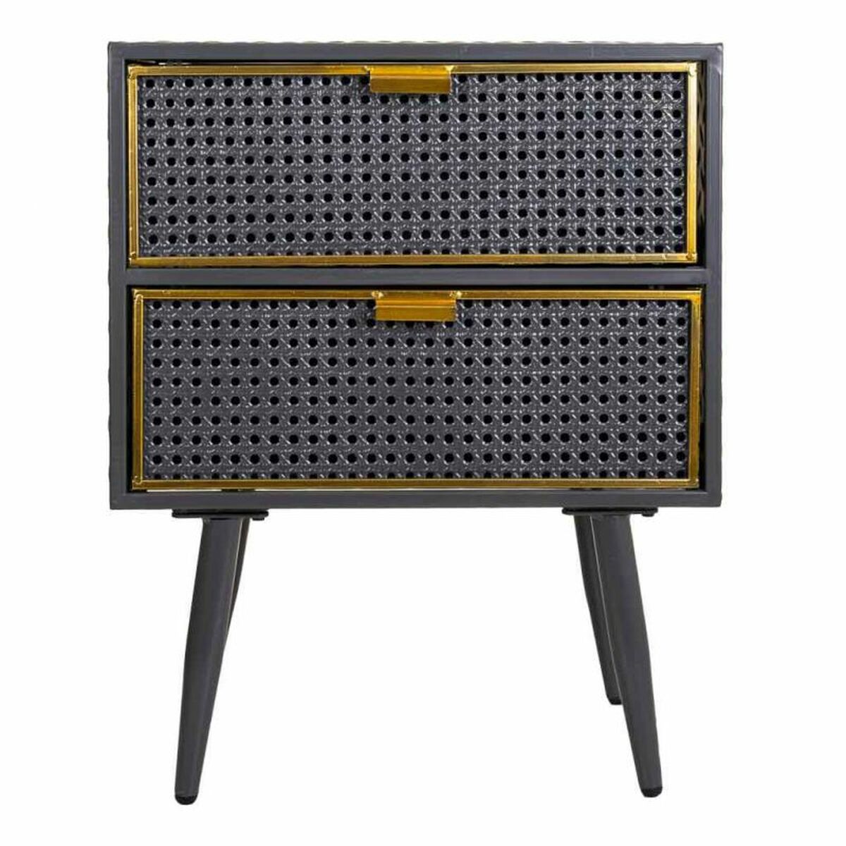 Nattduksbord Alexandra House Living Brun Svart Grå 30 x 62 x 50 cm - 2