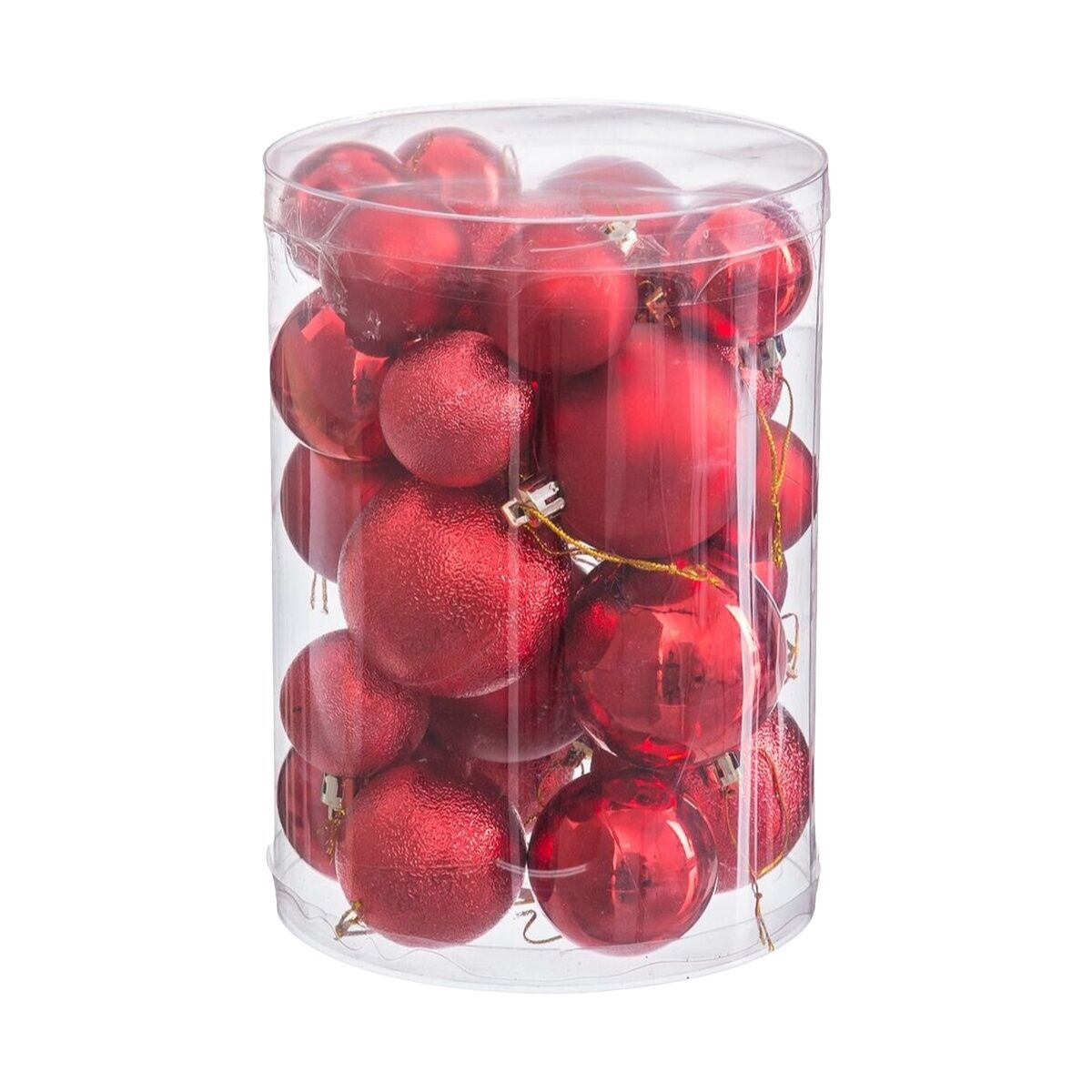 Julgranskulor Röd Plast (27 antal) - 2