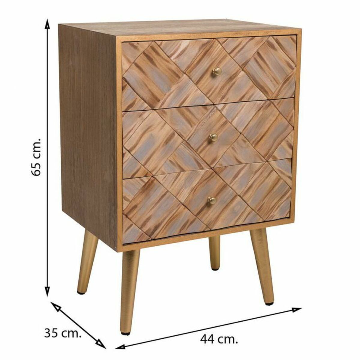 Nattduksbord Alexandra House Living Brun 35 x 65 x 44 cm - 7